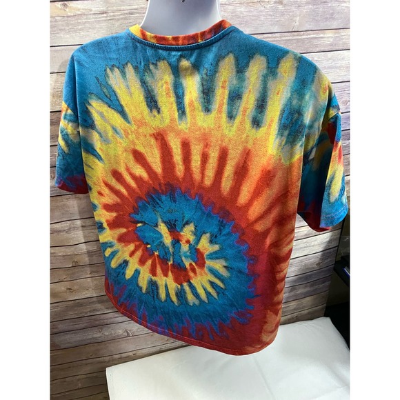 Tie dye UFO Alien Cat Kitten Hippie Shirt XL 23x27 Stretch material - Picture 5 of 9